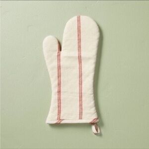 Hearth & Hand Magnolia Stripe Oven Mitt Natural/Red - Christmas